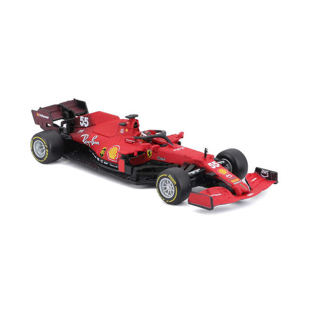 Bburago Licensed 1:43 Scale F1 SF21 GP With Driver Sainz #55 Racing 2021 Diecast Model Car