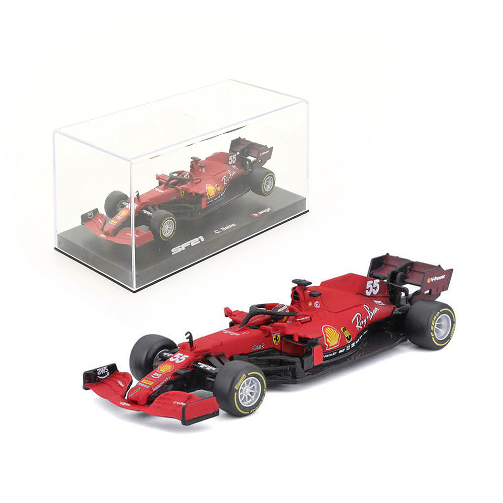 Bburago Licensed 1:43 Scale F1 SF21 GP With Driver Sainz #55 Racing 2021 Diecast Model Car