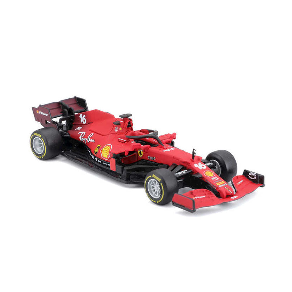 Bburago Licensed 1:43 Scale F1 SF21 Leclerc #16 Racing 2021 Diecast Model Car Red