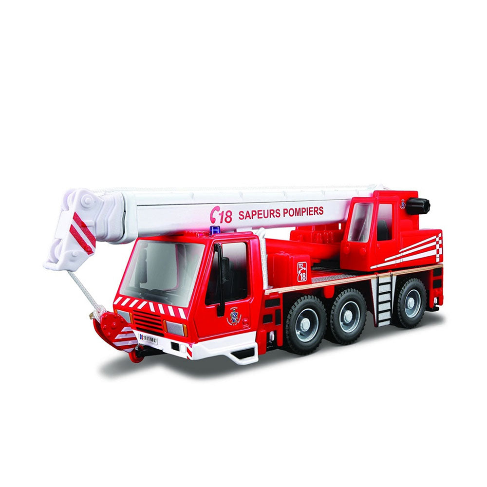 Bburago Licensed 1:50 Scale Fire Department Crane Truck Model Cabin Can Rotate 360 Degree 32010