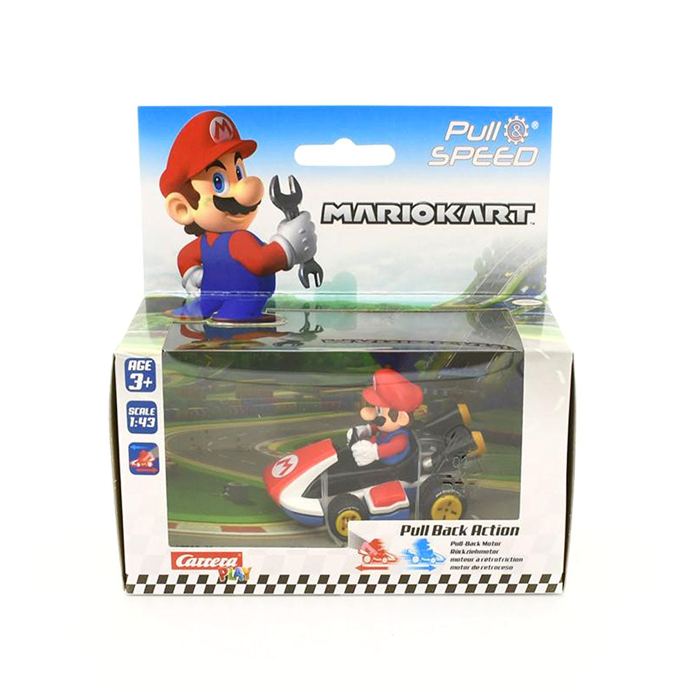 Carrera Licensed 1:43 Scale Pull & Speed Mario Kart 8 Mario Model Toy Red
