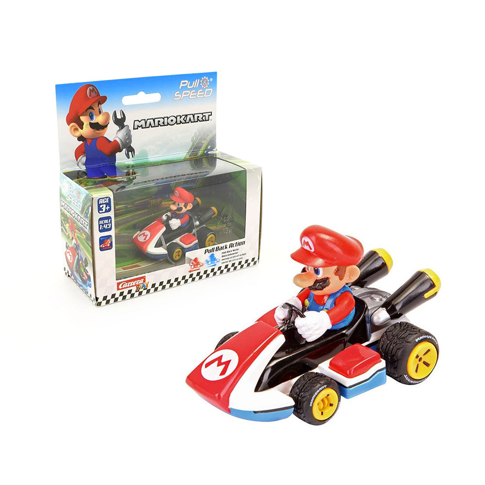 Carrera Licensed 1:43 Scale Pull & Speed Mario Kart 8 Mario Model Toy Red
