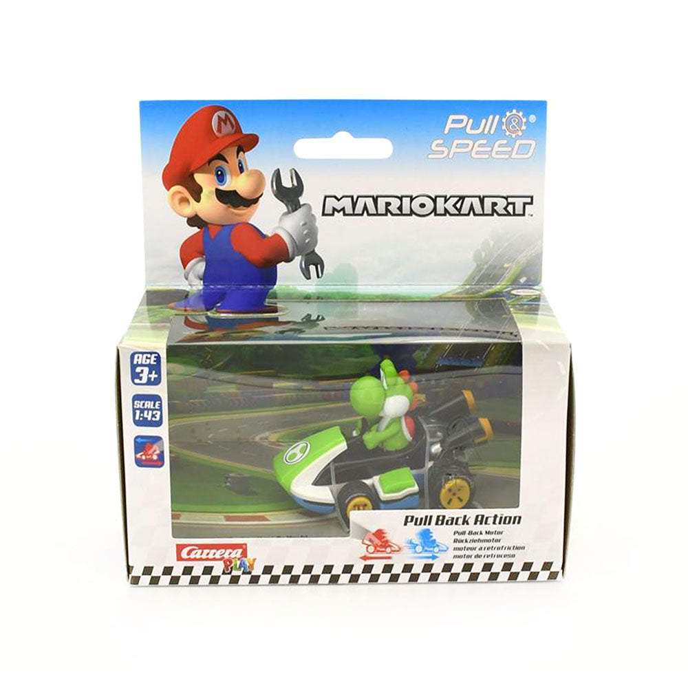 Carrera Licensed 1:43 Scale Pull & Speed Mario Kart 8 Yoshi Model Toy Green