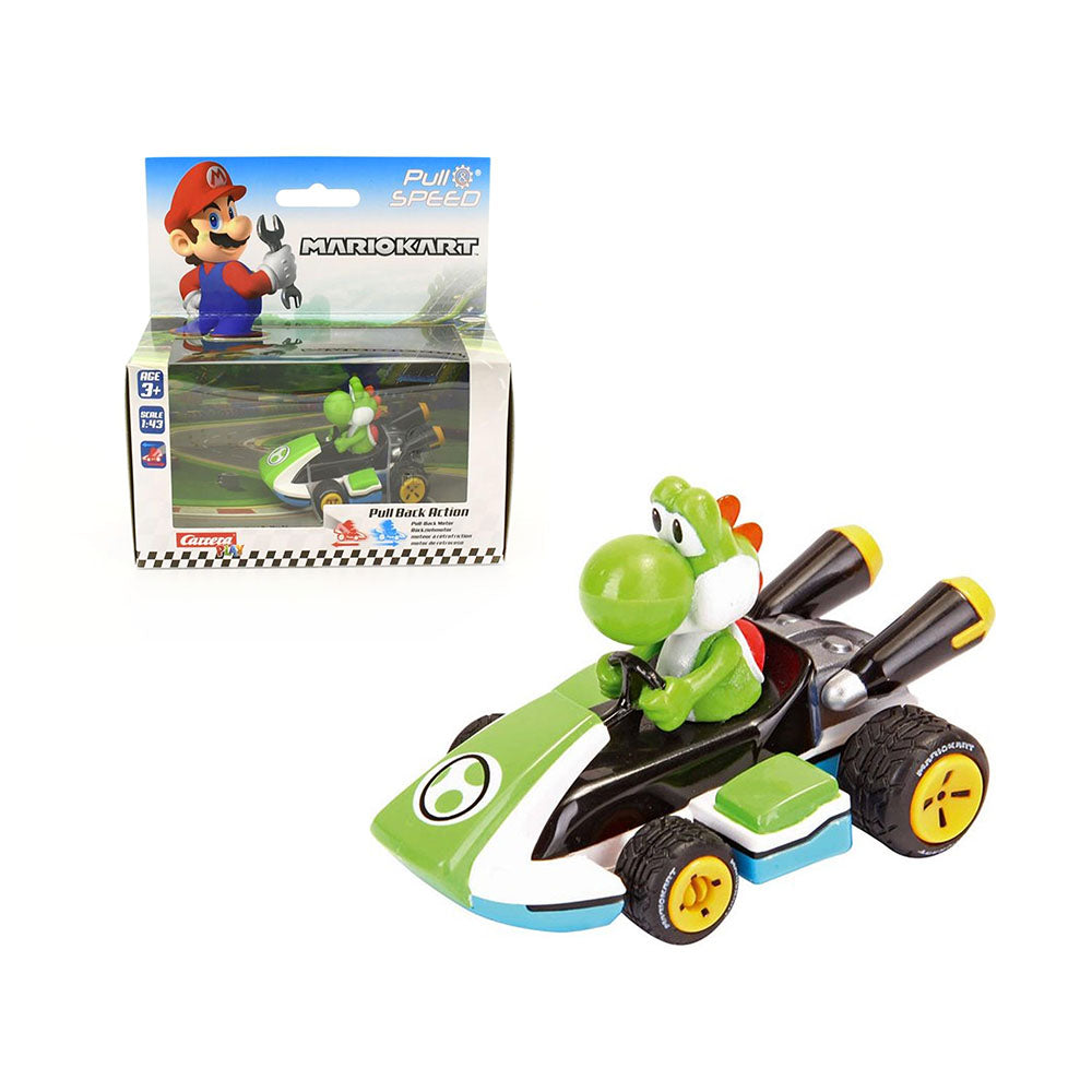 Carrera Licensed 1:43 Scale Pull & Speed Mario Kart 8 Yoshi Model Toy Green