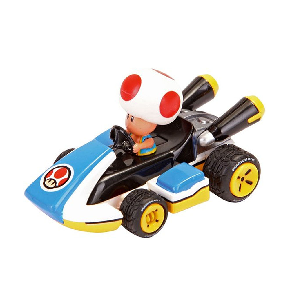 Carrera Licensed 1:43 Scale Pull & Speed Mario Kart 8 Toad Model Toy Blue