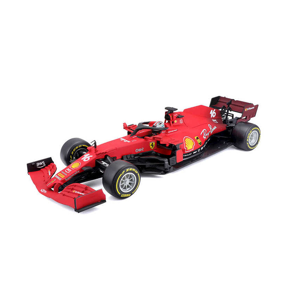 Bburago Licensed 1:18 Scale F1 SF21 GP Leclerc #16 Racing 2021 Diecast Model Car Red