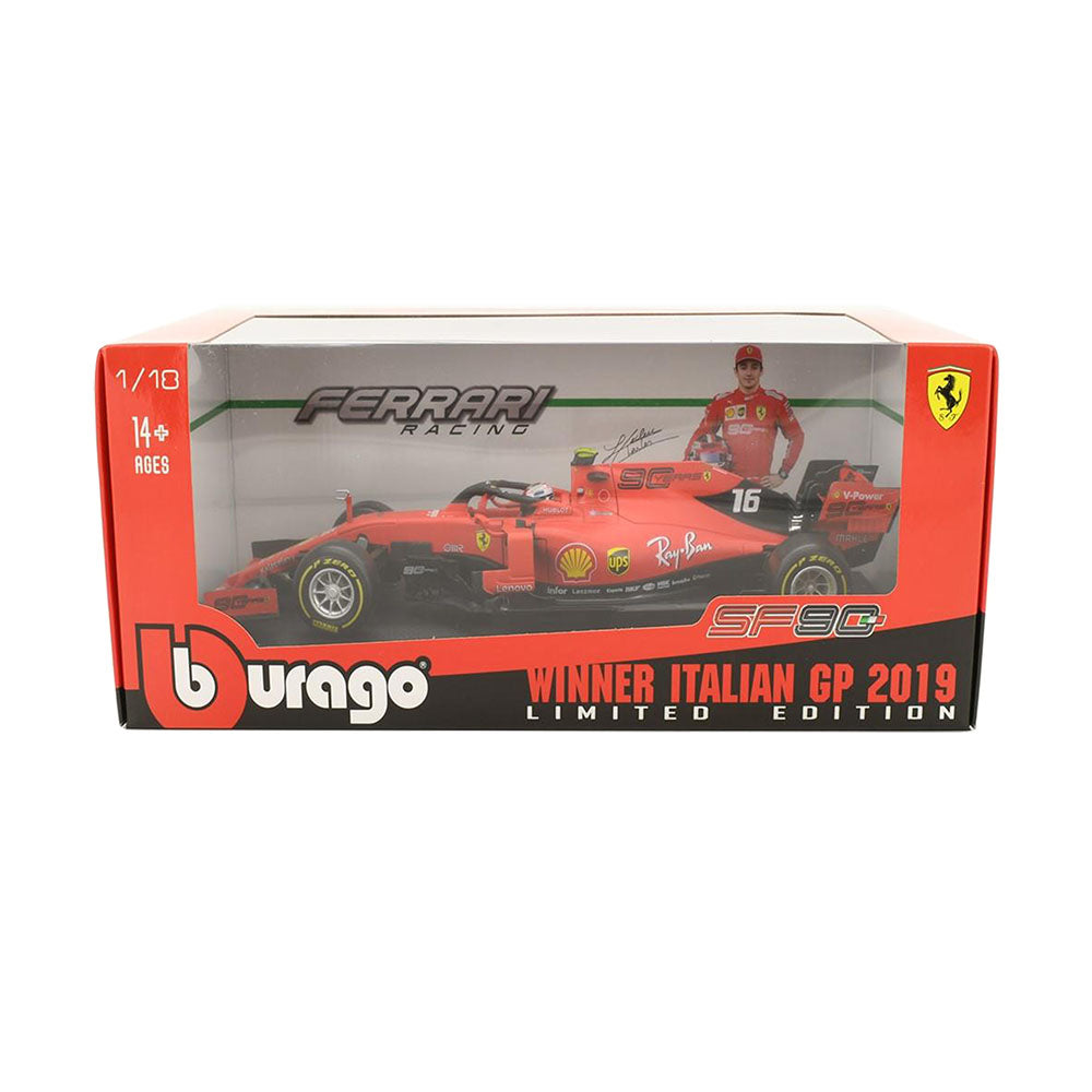 Bburago Licensed 1:18 Scale Racing F1 SF90 Limited Edition LeClerc 2019 Diecast Model Car Red