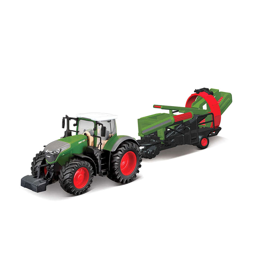 Bburago Licensed 10cm Fendt 1050 Tractor With Cultivator Model Toy