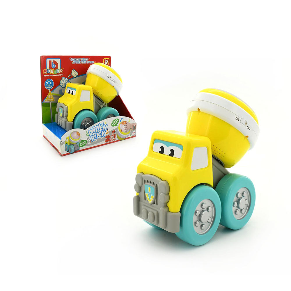 BB Junior Licensed Drive n' Rock Cement Mixer Truck with Drum # 89032 New In Box