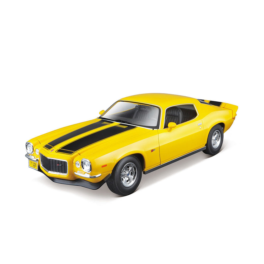 Maisto Licensed 1:18 Scale 1971 Chevrolet Camaro Yellow Kids Toy Diecast Model Car