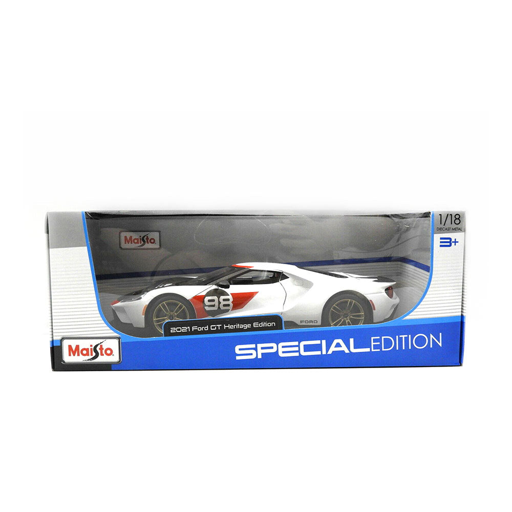 Maisto Licensed 1:18 Scale 2021 Ford GT Heritage Series #98 Diecast Model Racing Car Toy