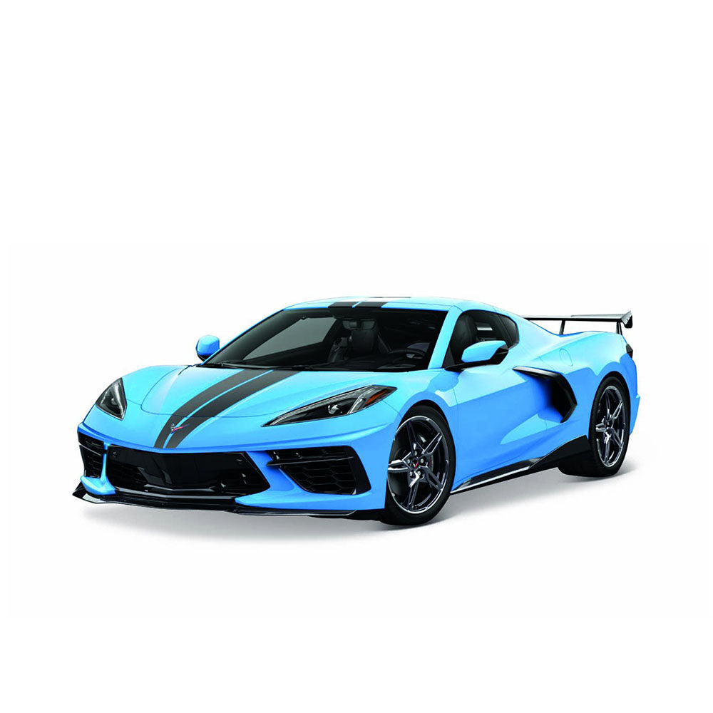 Maisto Licensed 1:18 Scale 2020 Chevrolet Corvette Stingray Coupe High Wing Blue Model Car