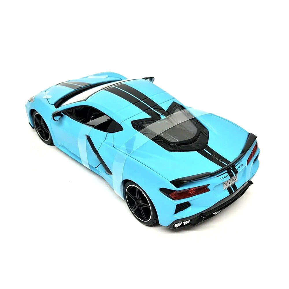 Maisto Licensed 1:18 Scale 2020 Chevrolet Corvette Stingray Coupe High Wing Blue Model Car
