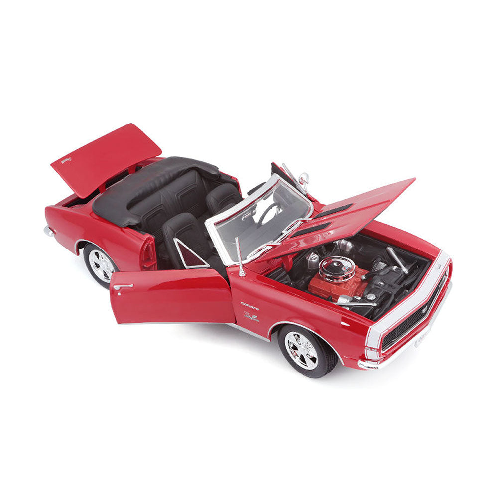 Maisto Licensed 1:18 Scale Chevrolet Camaro SS 396 Convertible 1967 Diecast Model Car Red