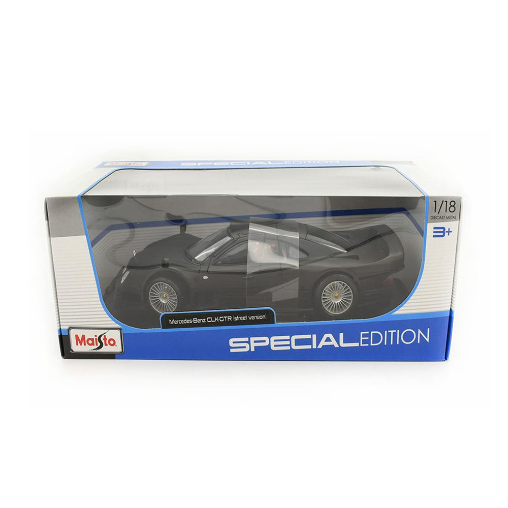 Maisto Licensed 1:18 Scale Mercedes Benz CLK GTR Street Edition 1998 Diecast Model Car Mat Black