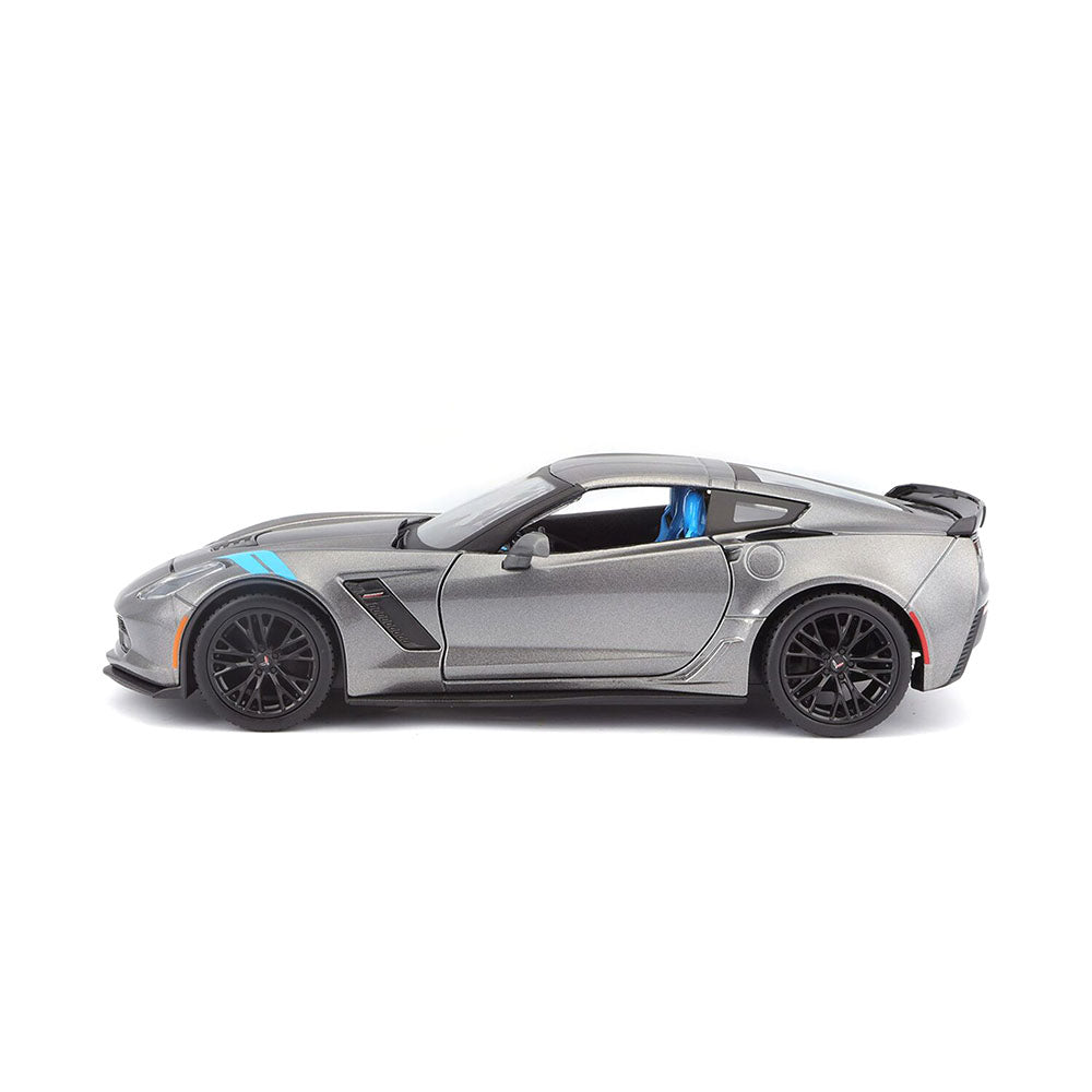 Maisto Licensed 1:24 Scale Chevrolet Corvette Grand Sport 2017 Diecast Model Toy Car Grey 