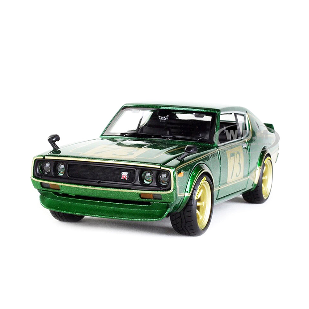Maisto Licensed 1:24 Scale Design Tokyo Modern Nissan Skyline 2000 GT-R 1973 Diecast Model Car Green