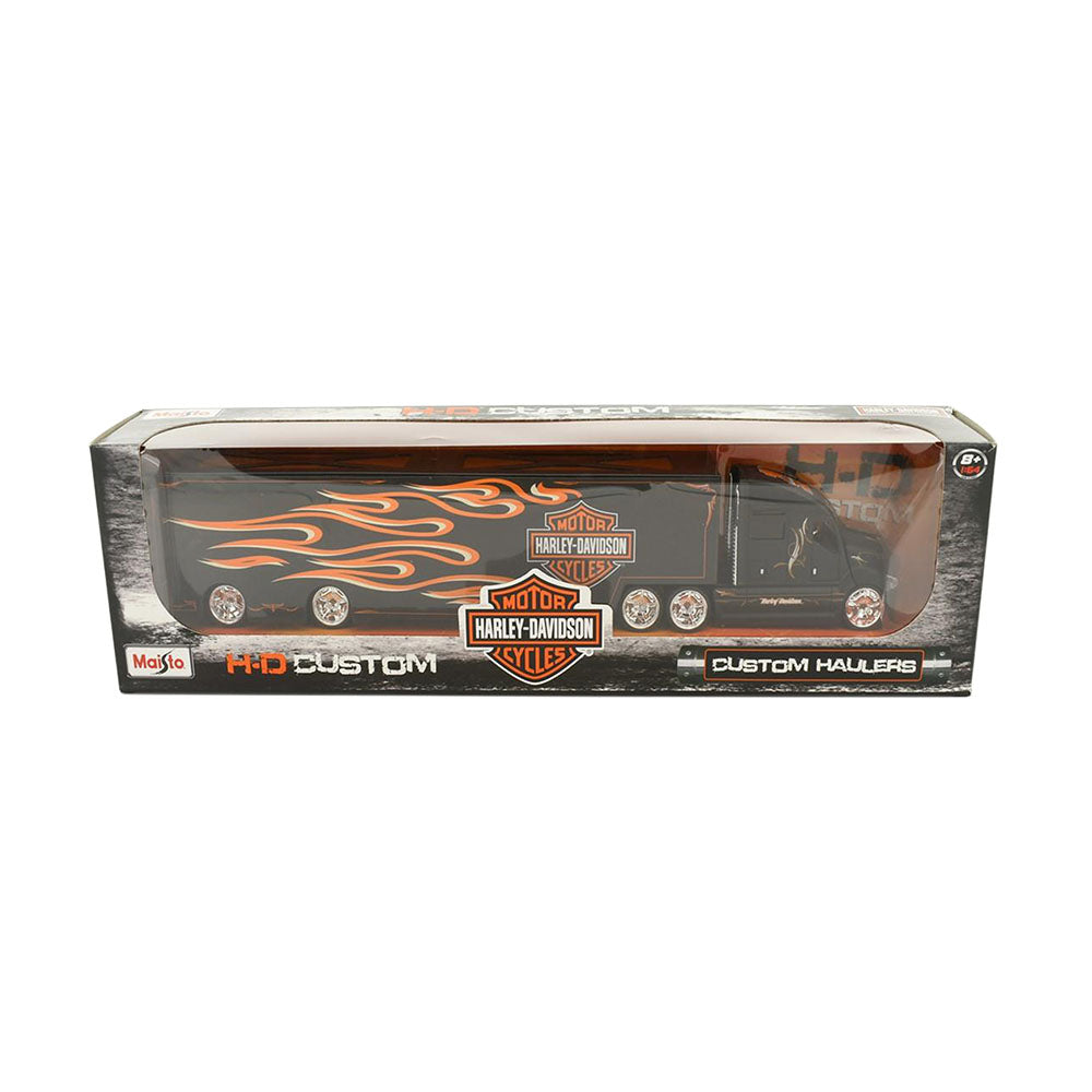 Maisto Licensed 1:64 Scale Harley Davidson Haulers Diecast Model Truck Black Orange