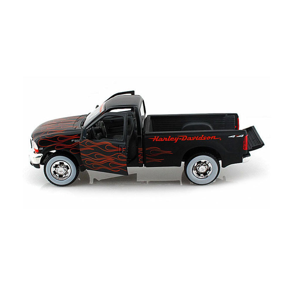 Maisto Licensed 1:24 Scale Harley Davidson Ford 1999 F350 Pick Up + 2002 FXSTB Night Train Diecast Model Car
