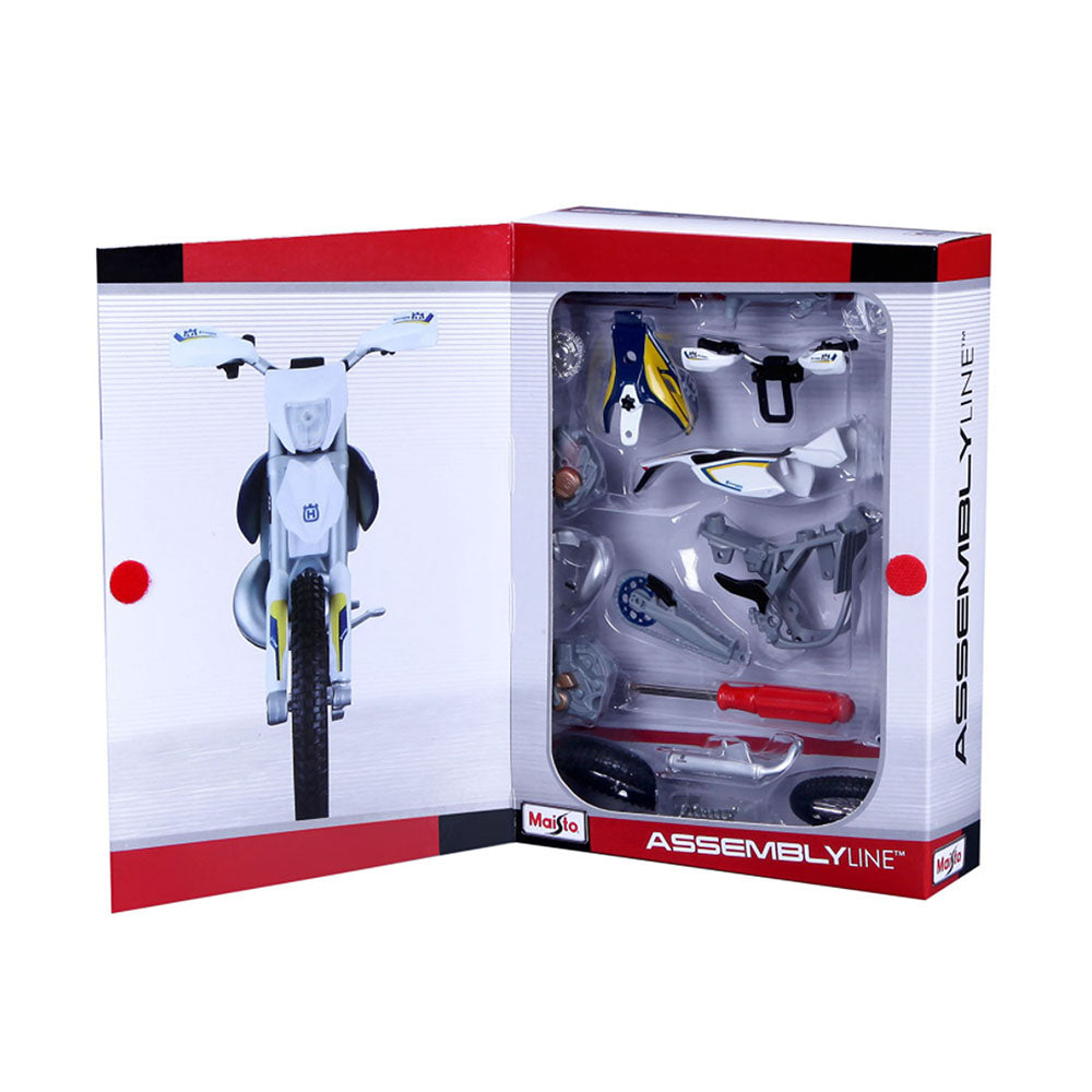 Maisto Licensed 1:12 Scale Motorcycle Assembly Line Husqvarna FE 501 Diecast Model Toy