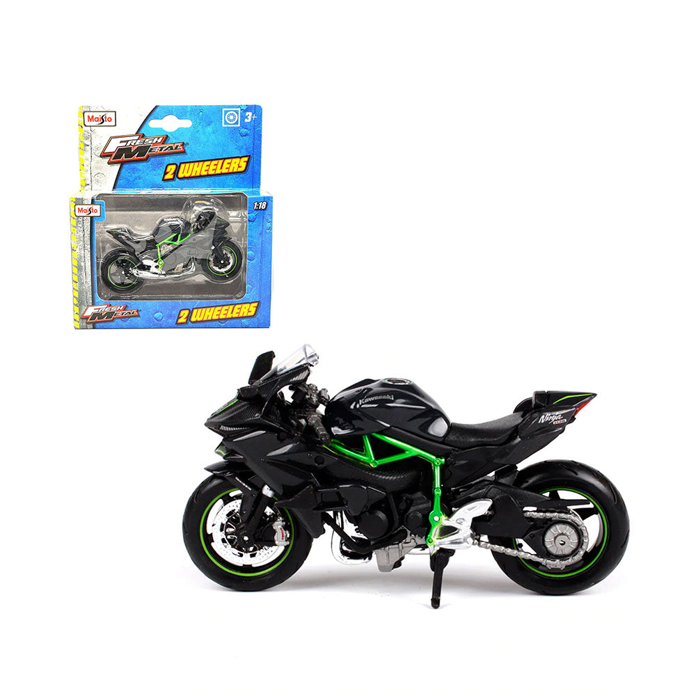 Maisto Licensed 1:18 Scale Kawasaki Ninja HR2 2 Wheelers Motorbike Replica Model Toy Collection