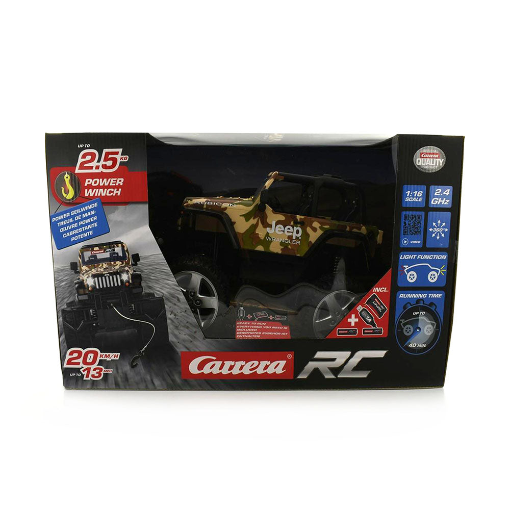 Carrera Licensed 1:16 Scale Jeep Wrangler With Winch + Batteries & USB Toy Model 