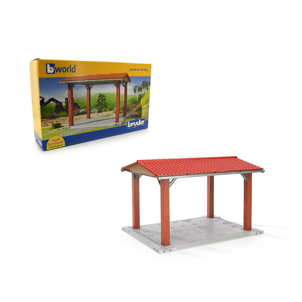 Bruder Licensed 1:16 Scale Bworld Vehicle Shelter Easily Dismantled For Convenience