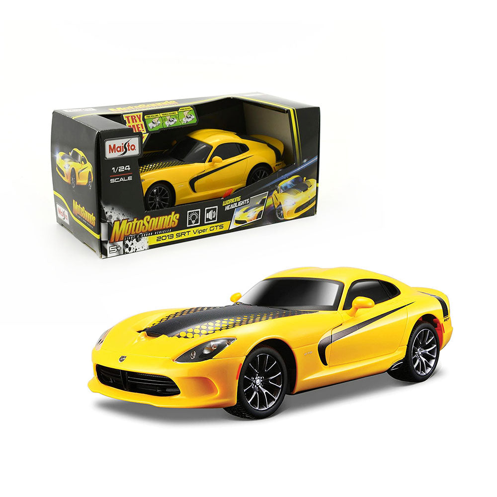 Maisto Licensed 1:24 Scale MotoSounds 2013 SRT Viper GTS Model Car Yellow