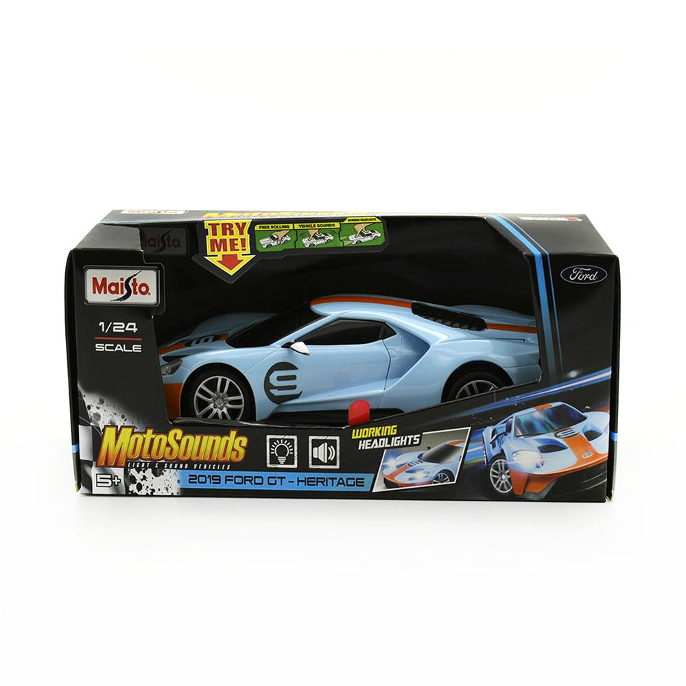 Maisto Licensed 1:24 Scale MotoSounds 2019 Ford Gt Heritage Model Toy Car Blue