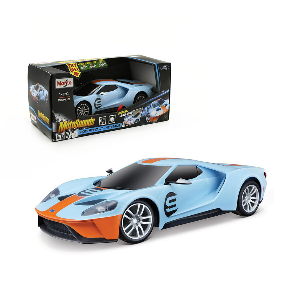 Maisto Licensed 1:24 Scale MotoSounds 2019 Ford Gt Heritage Model Toy Car Blue