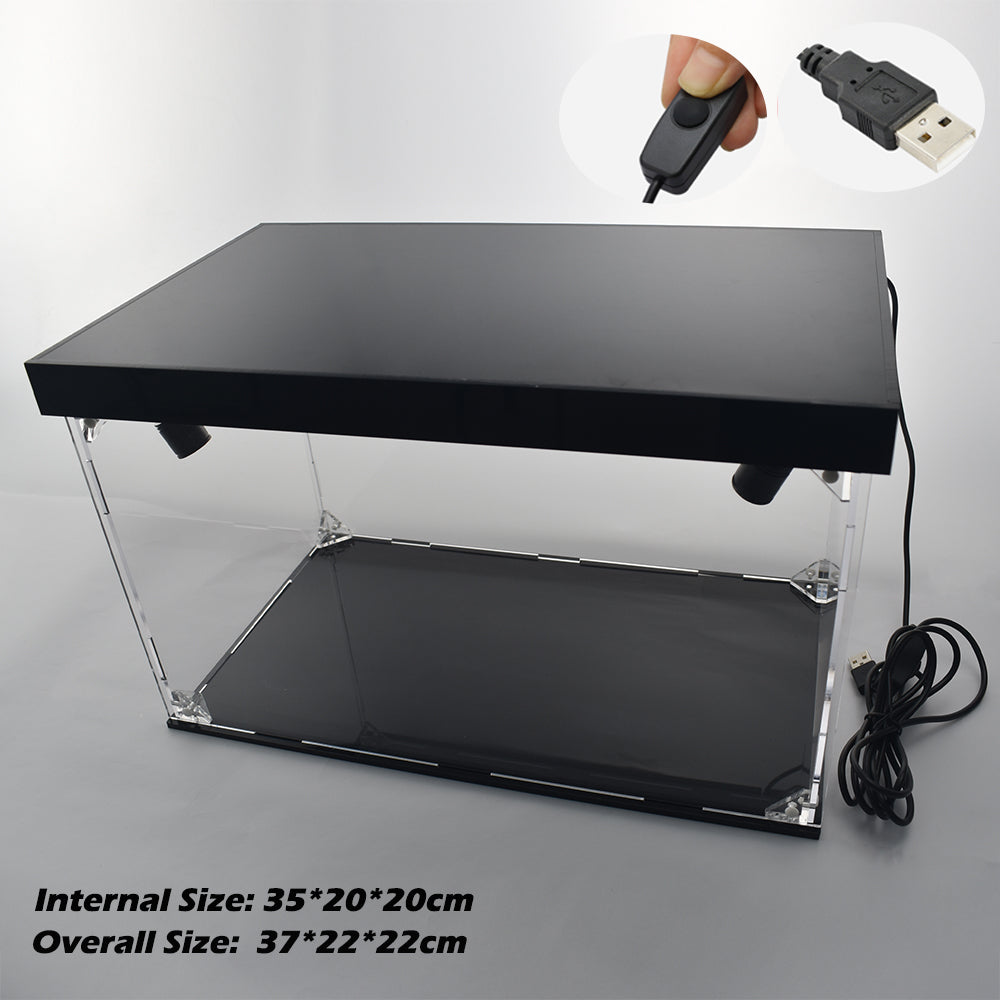 Acrylic Model Display Dustproof Box With Spotlight For Car Motorbike Model