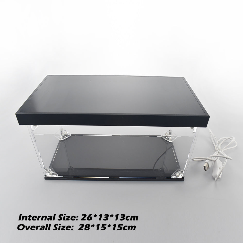 Acrylic Clear Display Case With Led Light For Figure Toy Car Statue Doll Model