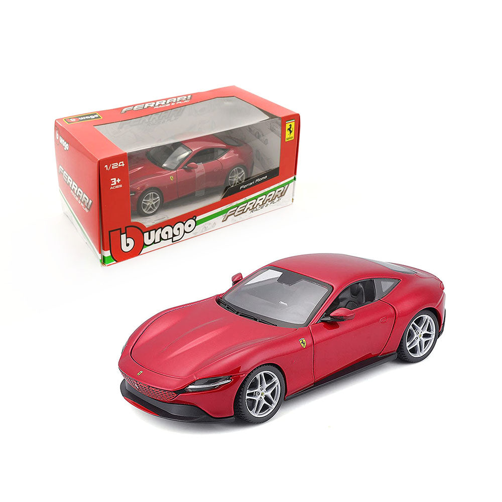 Bburago Licensed 1:24 Scale Ferrari R & P Roma Red Sporty Coupe Diecast Car Model Toy