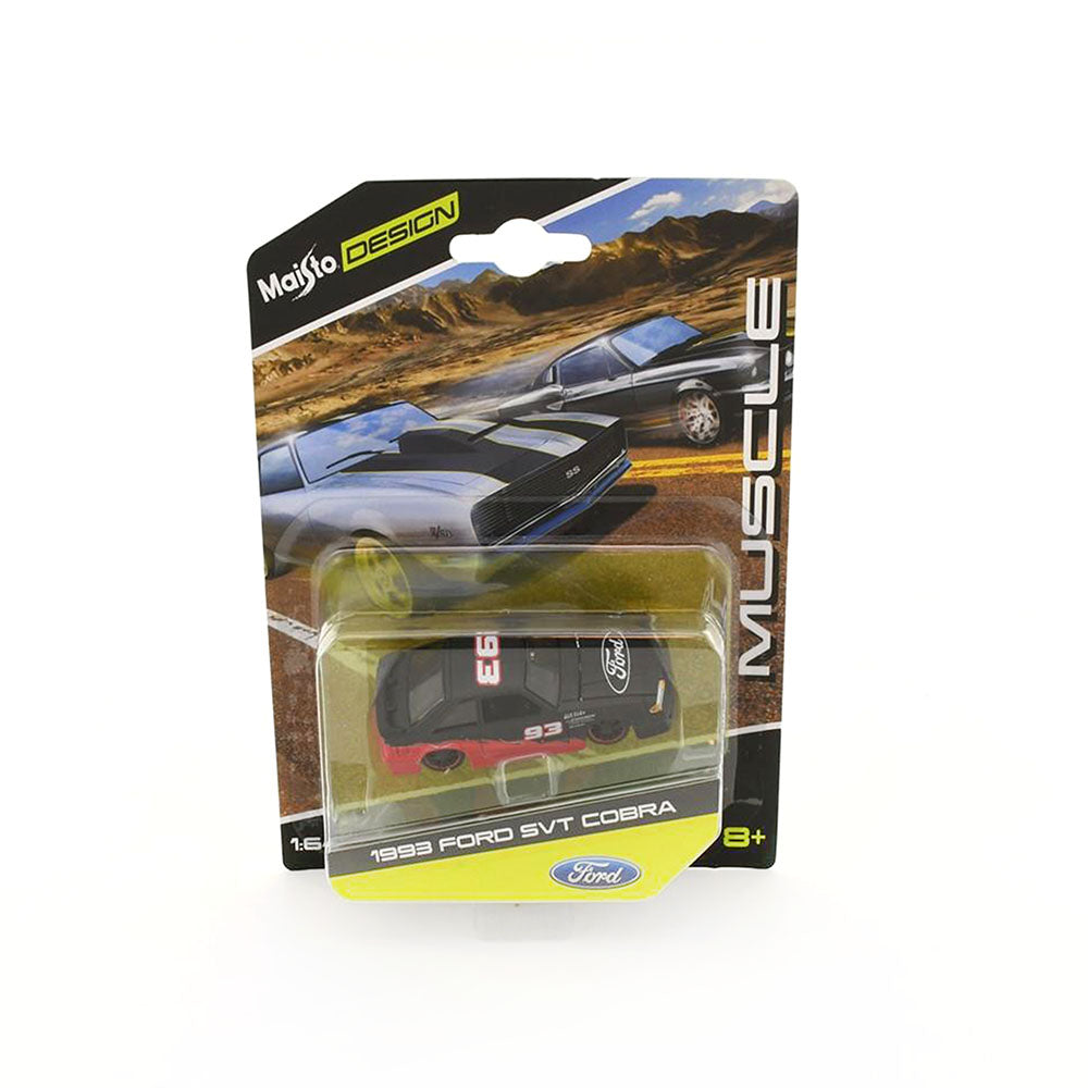 Maisto Licensed 1:64 Scale Design Ford Svt Cobra 1993 Diecast Model Car Black Red