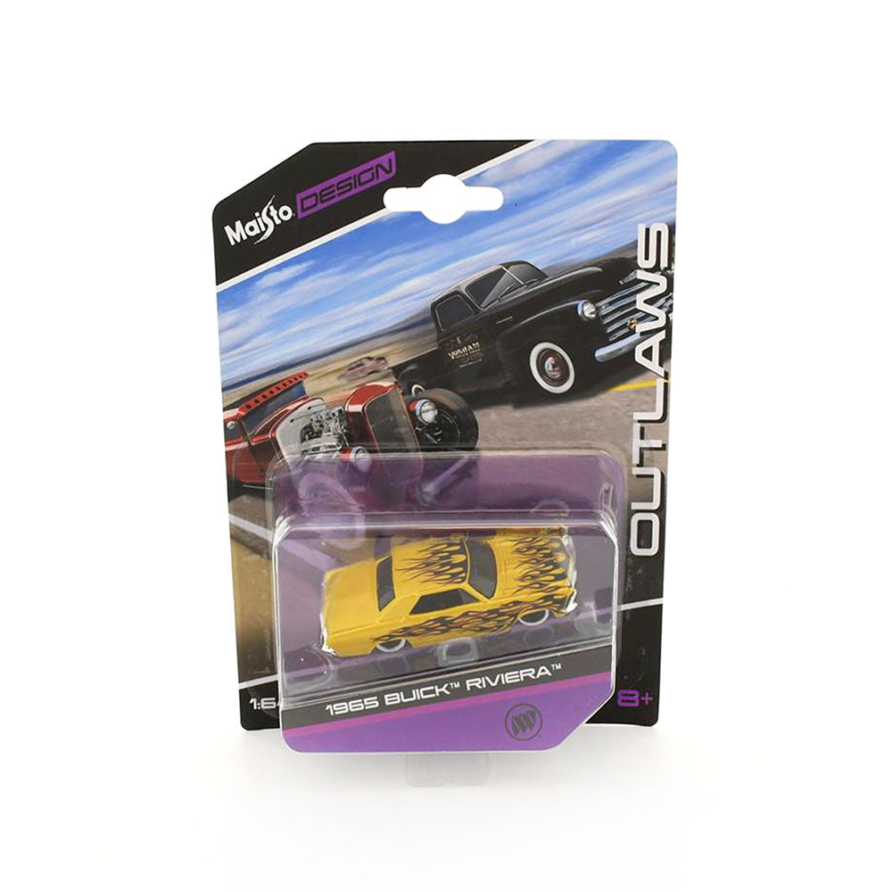 Maisto Licensed 1:64 Scale Design Buick Riviera 1965 Diecast Model Car Gold