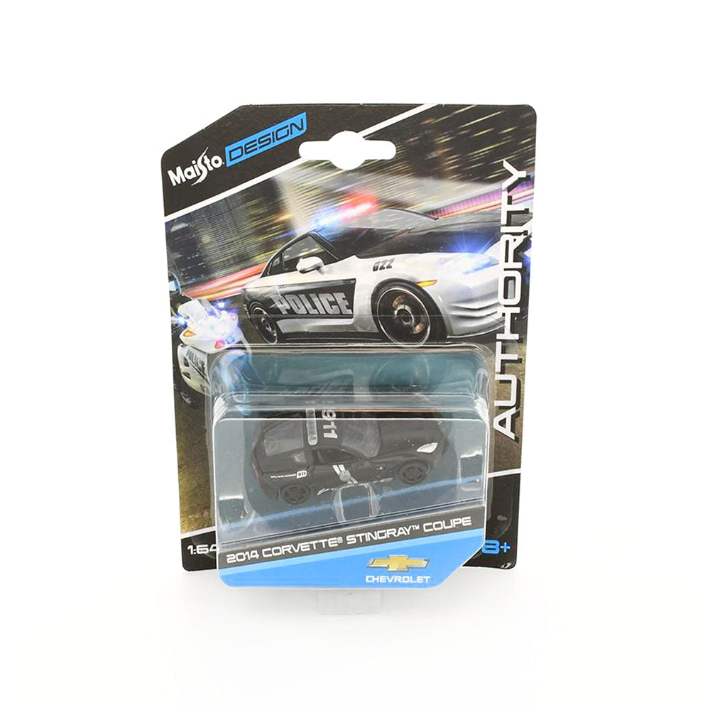 Maisto Licensed 1:64 Scale Design Corvette Stingray Coupe Police 2014 Diecast Model Car Black