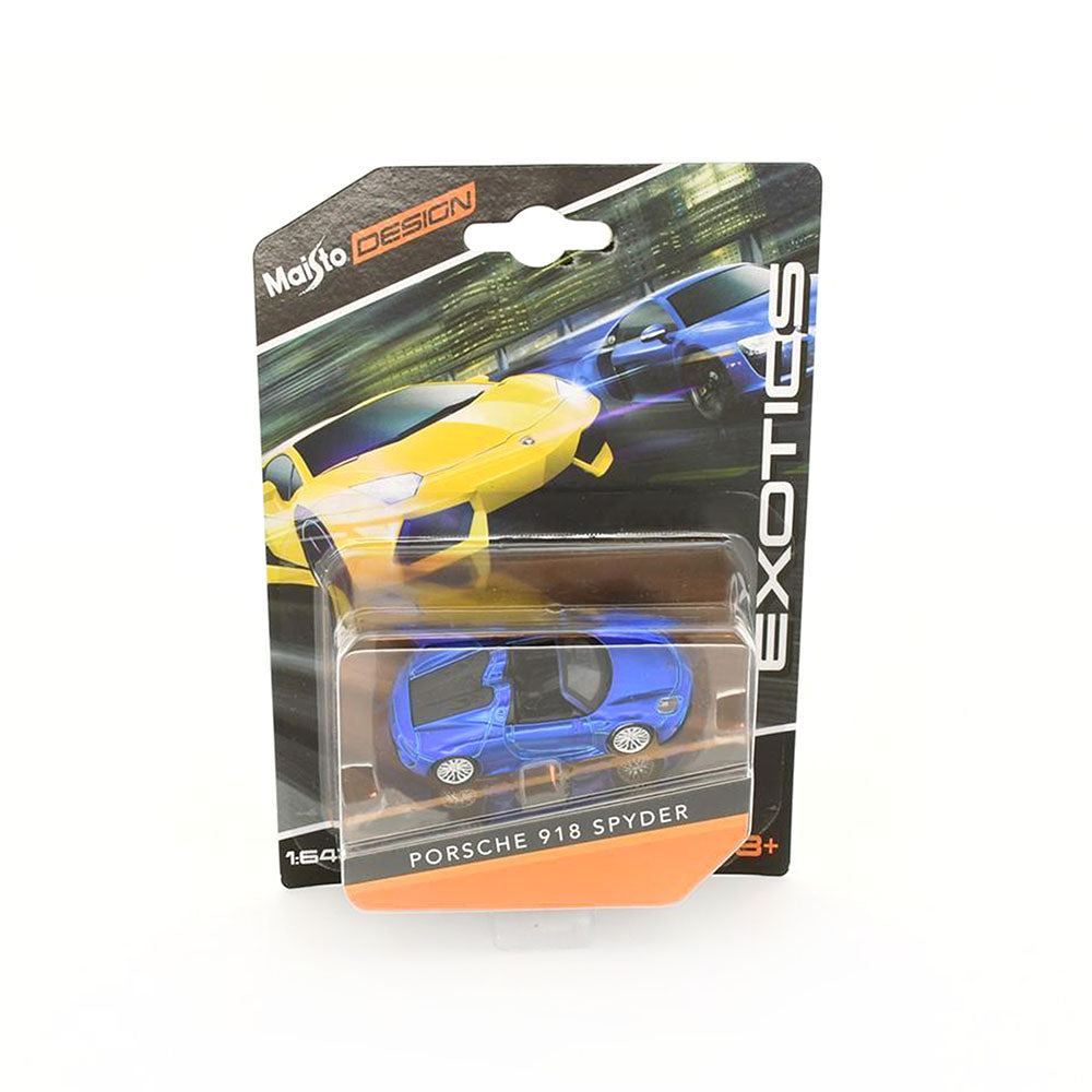 Maisto Licensed 1:64 Scale Design Porsche 918 Spyder Diecast Model Car Blue