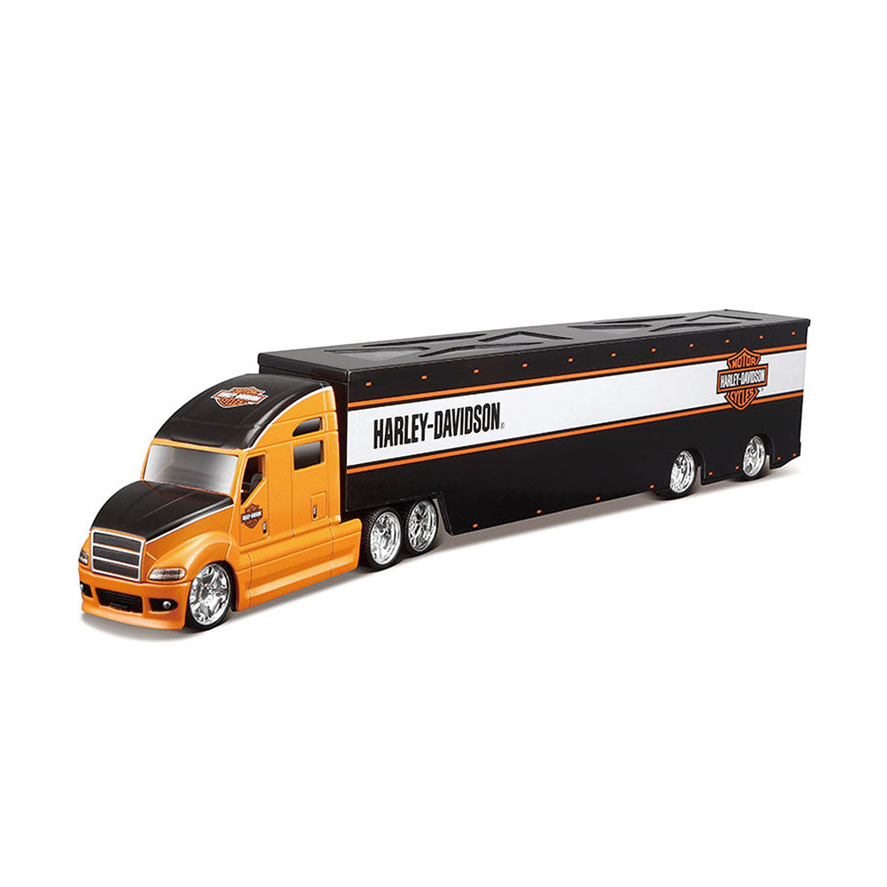 Maisto Licensed 1:64 Scale Harley Davidson Custom Hauler Diecast Model Truck Black White