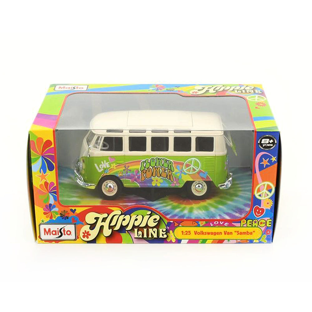 Maisto Licensed 1:25 Scale Hippy Line Volkswagen Samba Diecast Model Car 