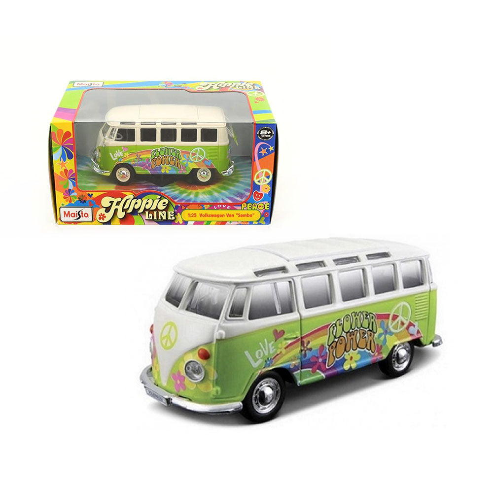 Maisto Licensed 1:25 Scale Hippy Line Volkswagen Samba Diecast Model Car 