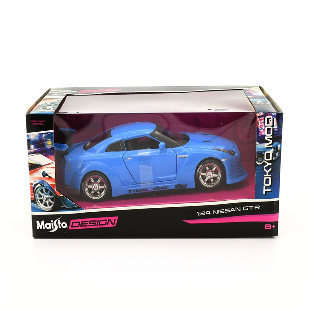 Maisto Licensed 1:24 Scale Design Tokyo Mod Nissan GT-R Diecas Model Car Blue
