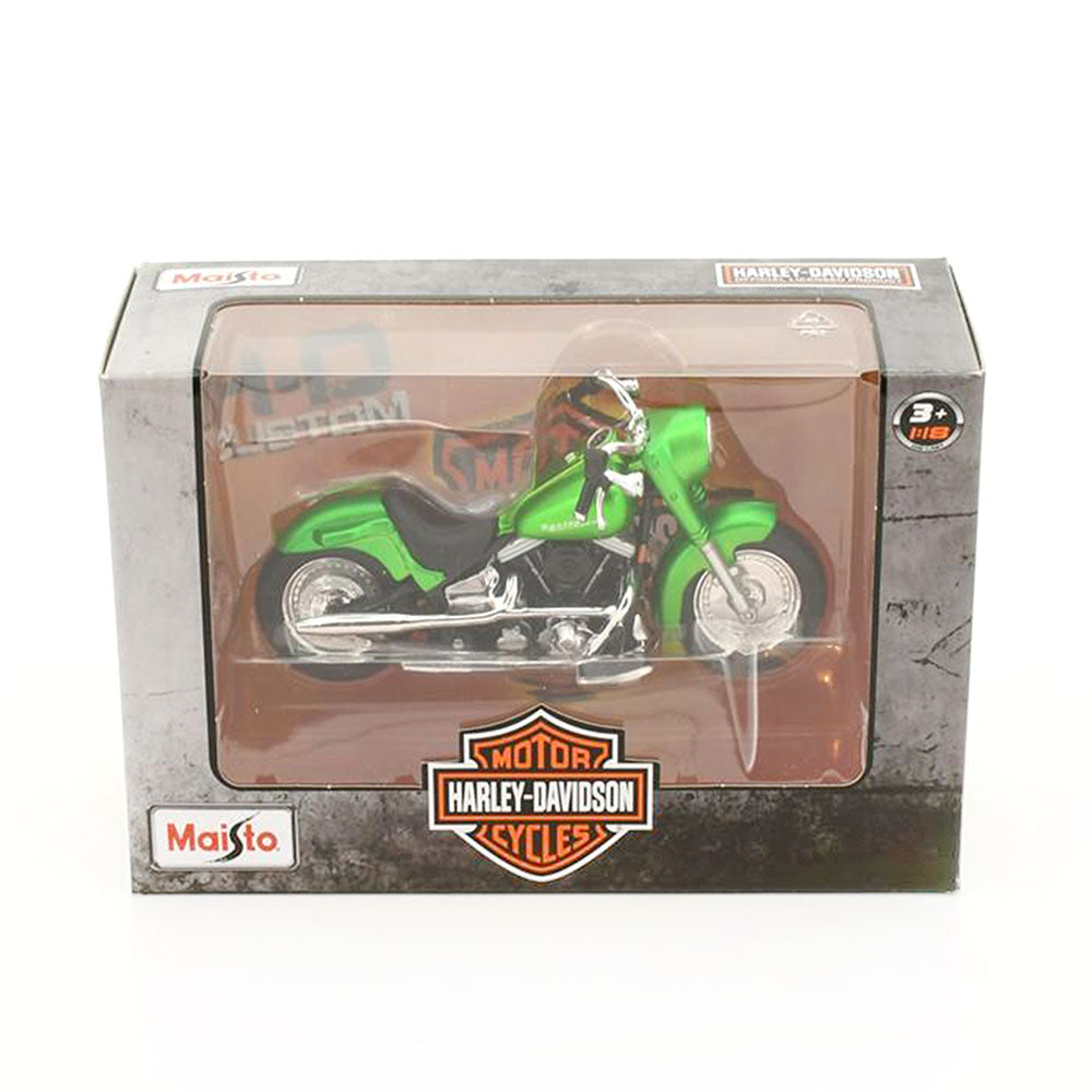 Maisto Licensed 1:18 Scale Harley Davidson FLSTF Street Stalker 2000 Diecast Model Toy Green