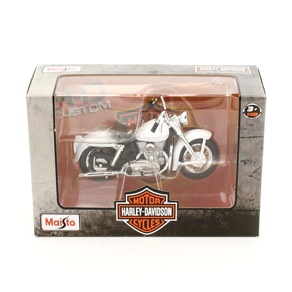 Maisto Licensed 1:18 Scale Harley Davidson 1952 K Diecast Model Toy White