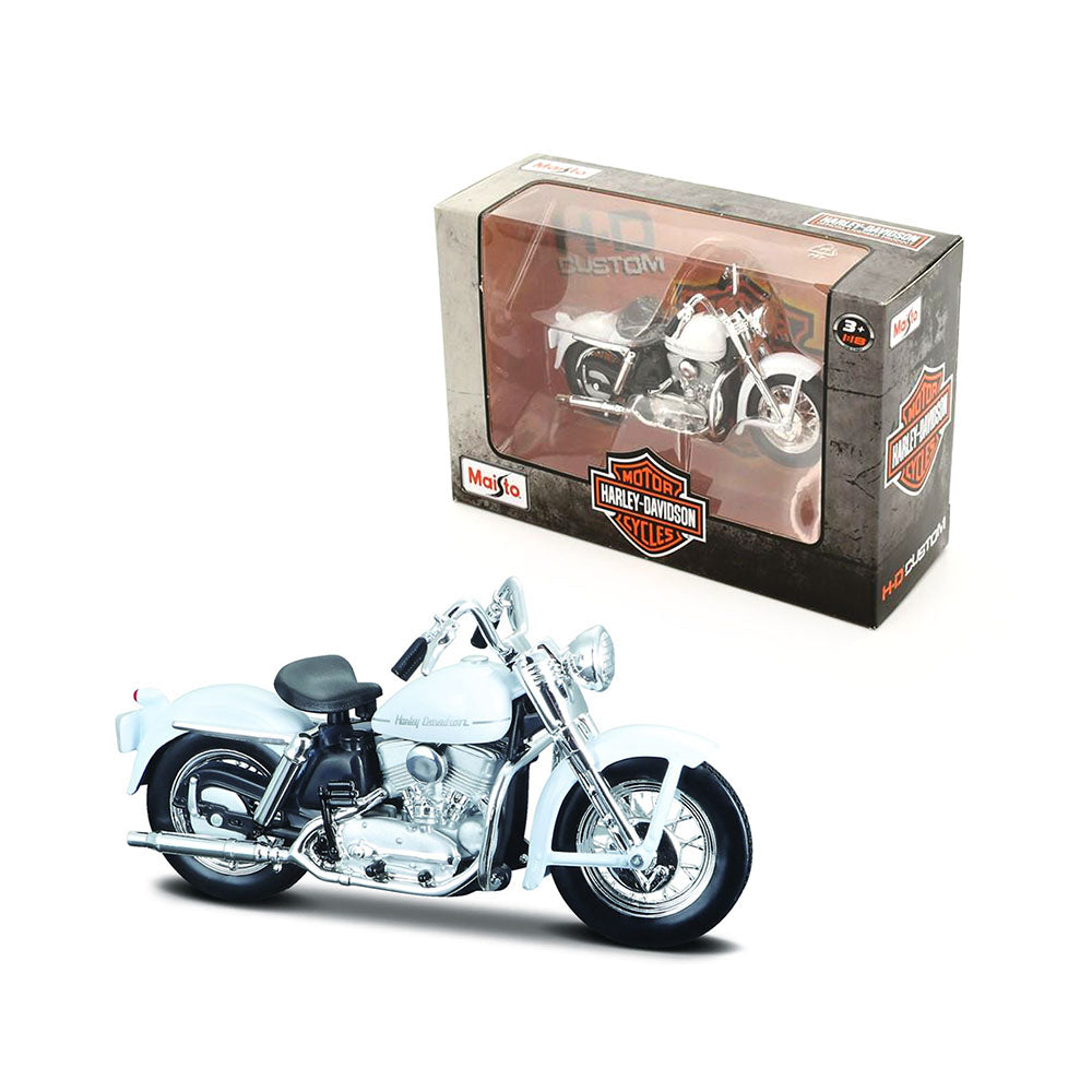 Maisto Licensed 1:18 Scale Harley Davidson 1952 K Diecast Model Toy White