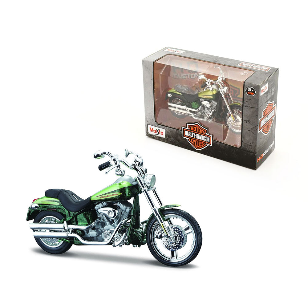 Maisto Licensed 1:18 Scale Harley Davidson Fxstdse CVO 2004 Diecast Model Toy Green
