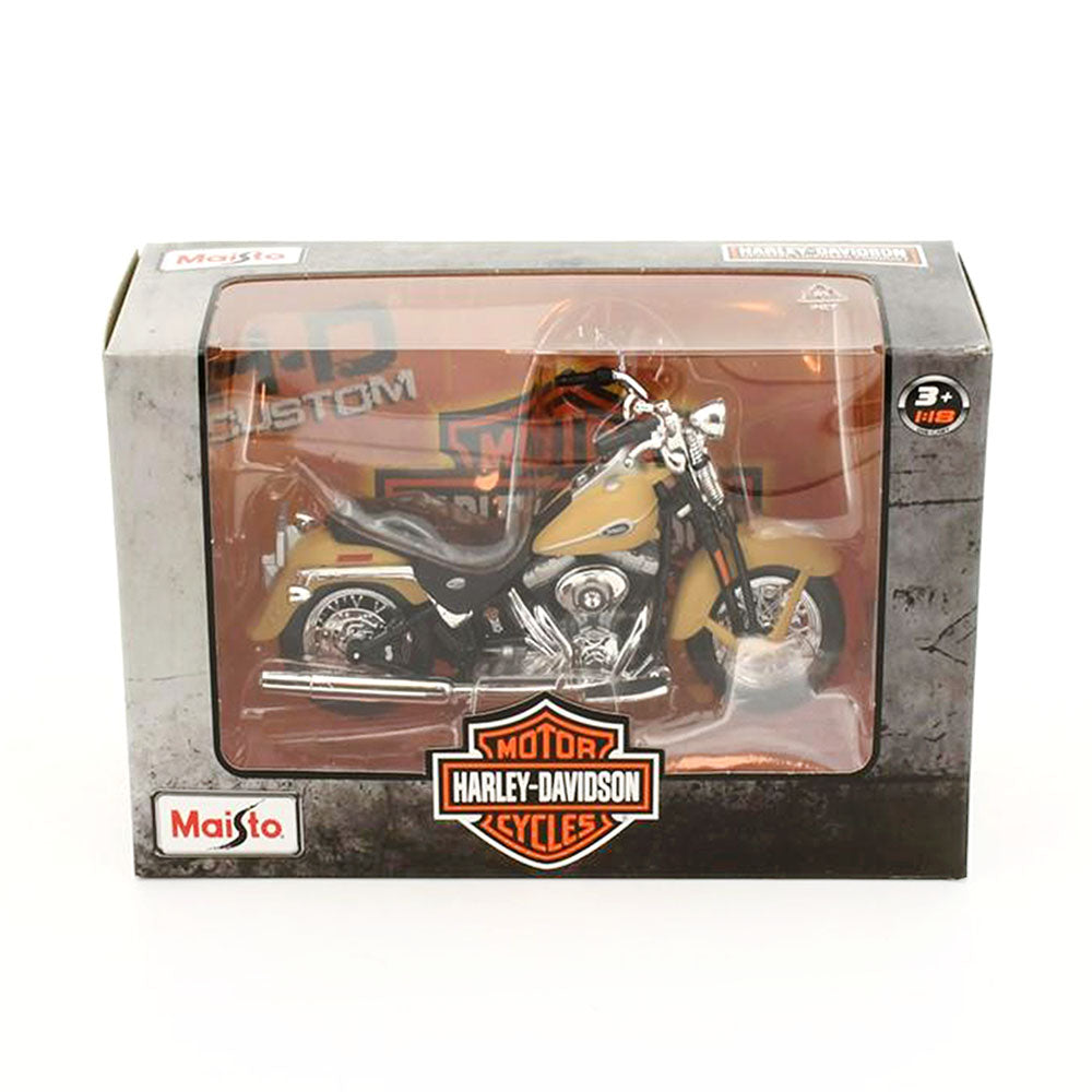Maisto Licensed 1:18 Scale Harley Davidson Flstci Softail Springer Classic 2005 Diecast Model Toy Beige