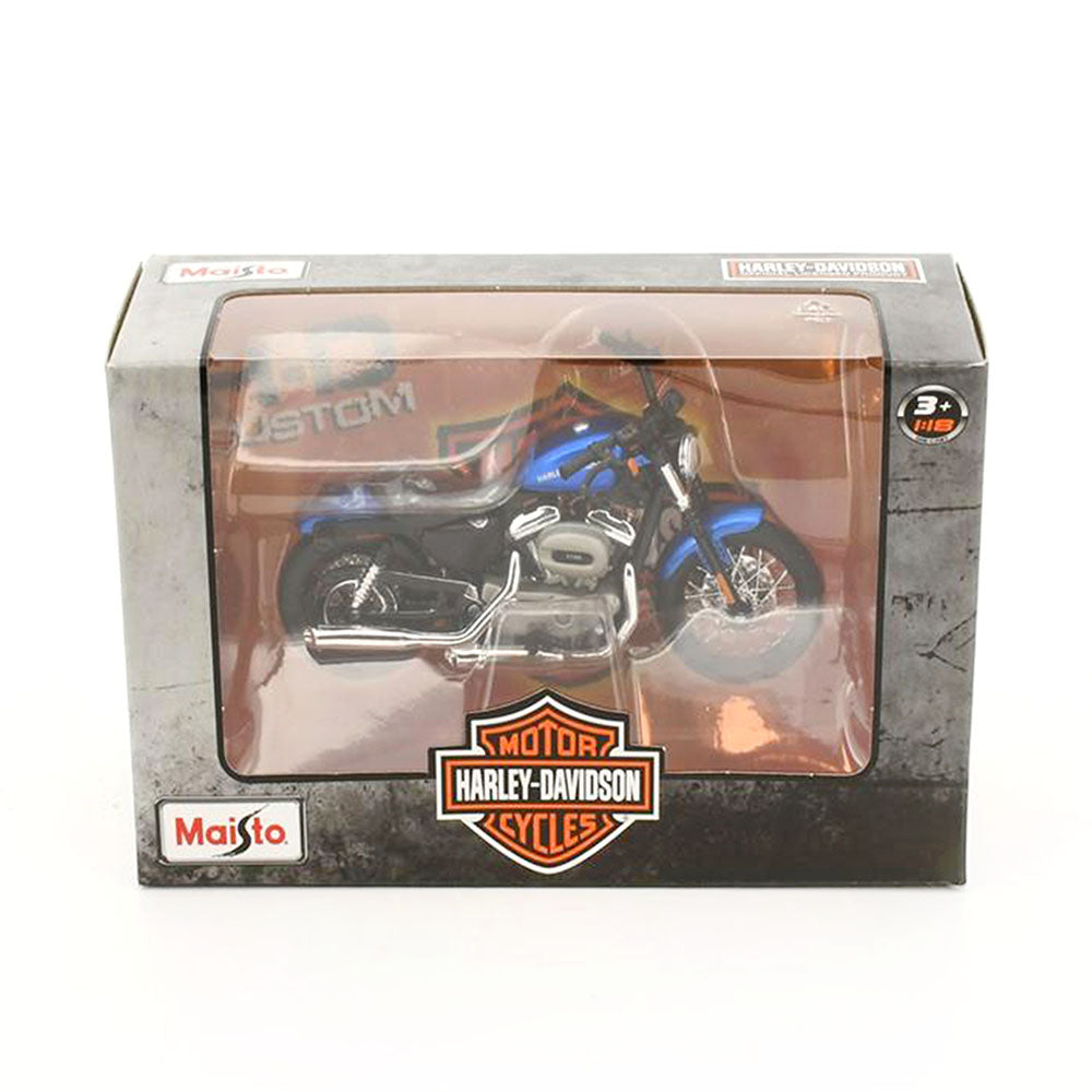 Maisto Licensed 1:18 Scale Harley Davidson XL 1200N Nightster 2012 Diecast Model Toy Blue