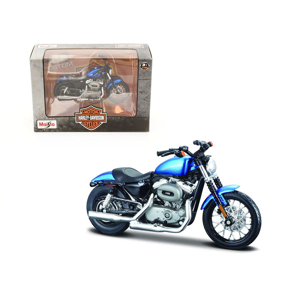 Maisto Licensed 1:18 Scale Harley Davidson XL 1200N Nightster 2012 Diecast Model Toy Blue