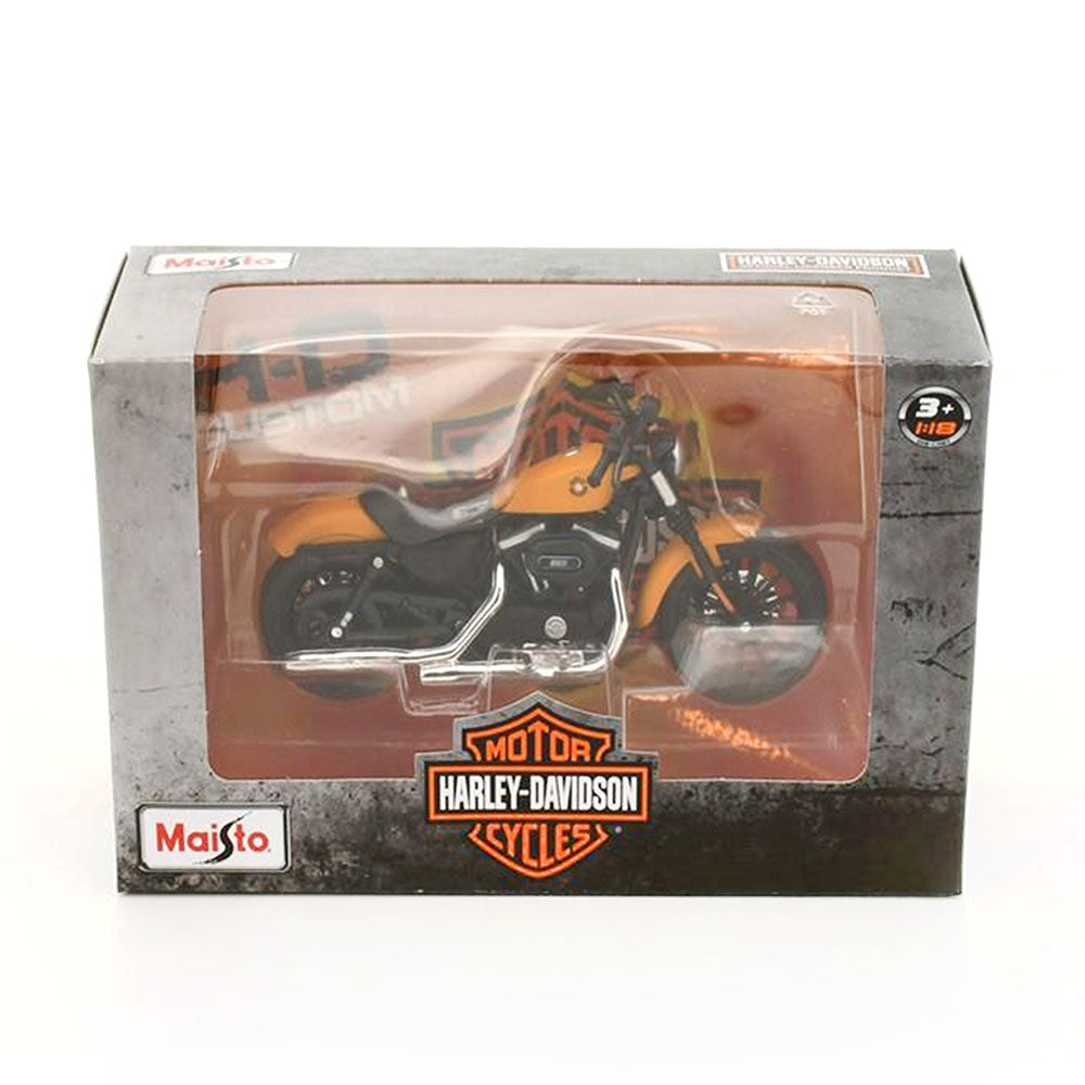 Maisto Licensed 1:18 Scale Harley Davidson Sportster Iron 883 2014 Diecast Model Toy Yellow