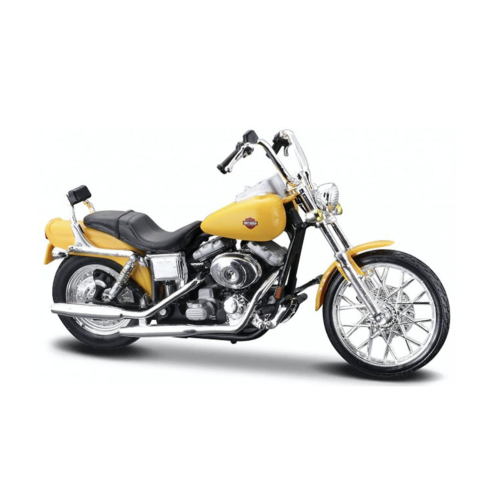 Maisto Licensed 1:18 Scale Harley Davidson Fxdwg Dyna Wide Glide 2001 Diecast Model Toy Yellow